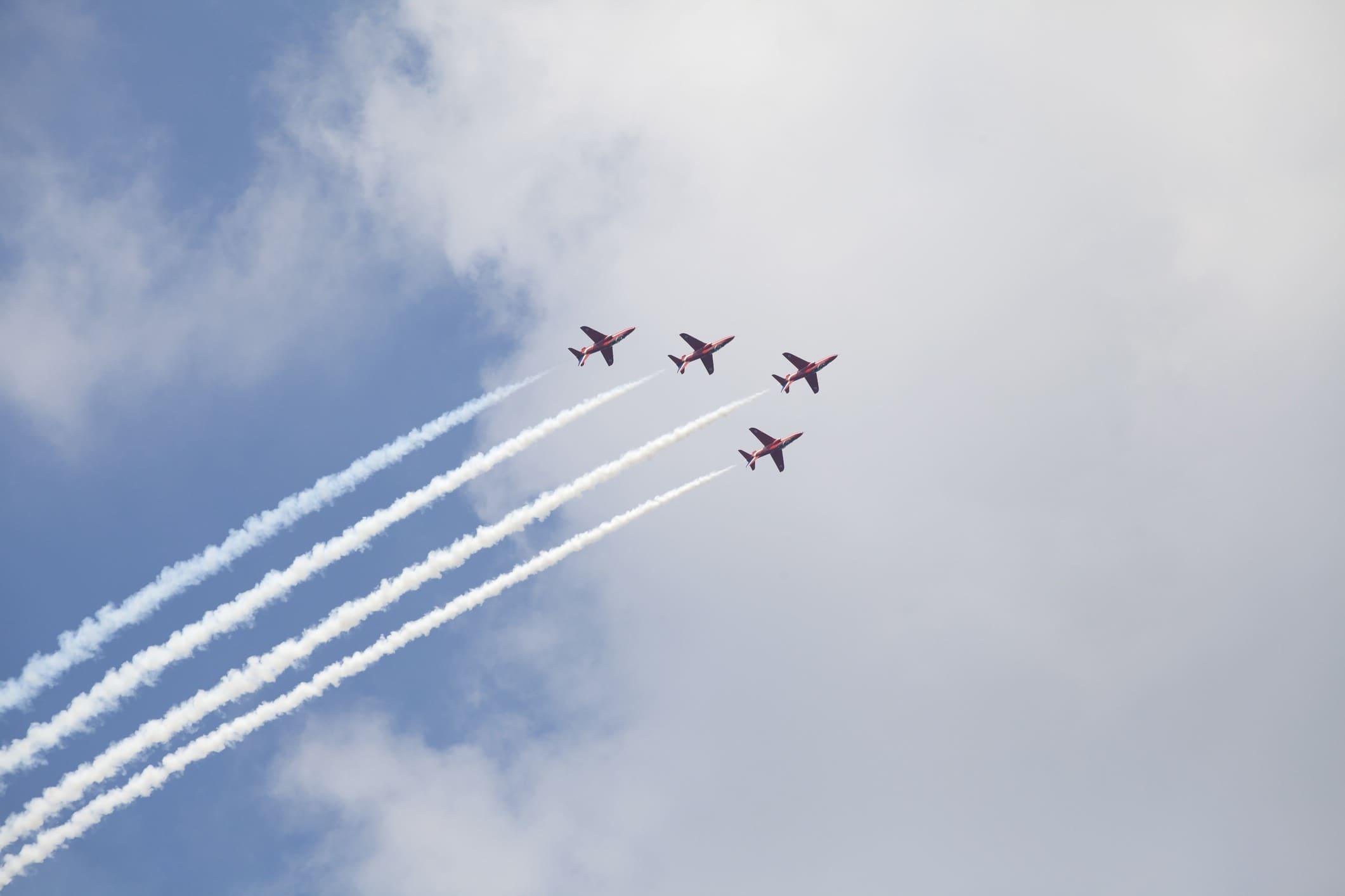 Four airplanes flying a trajectory across the sky. Credit: https://www.istockphoto.com/portfolio/Gooddenka?mediatype=photography