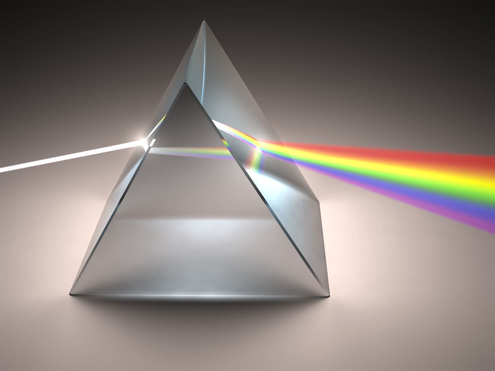 The crystal prism disperses white light into a rainbow. CREDIT: https://www.istockphoto.com/portfolio/ktsimage