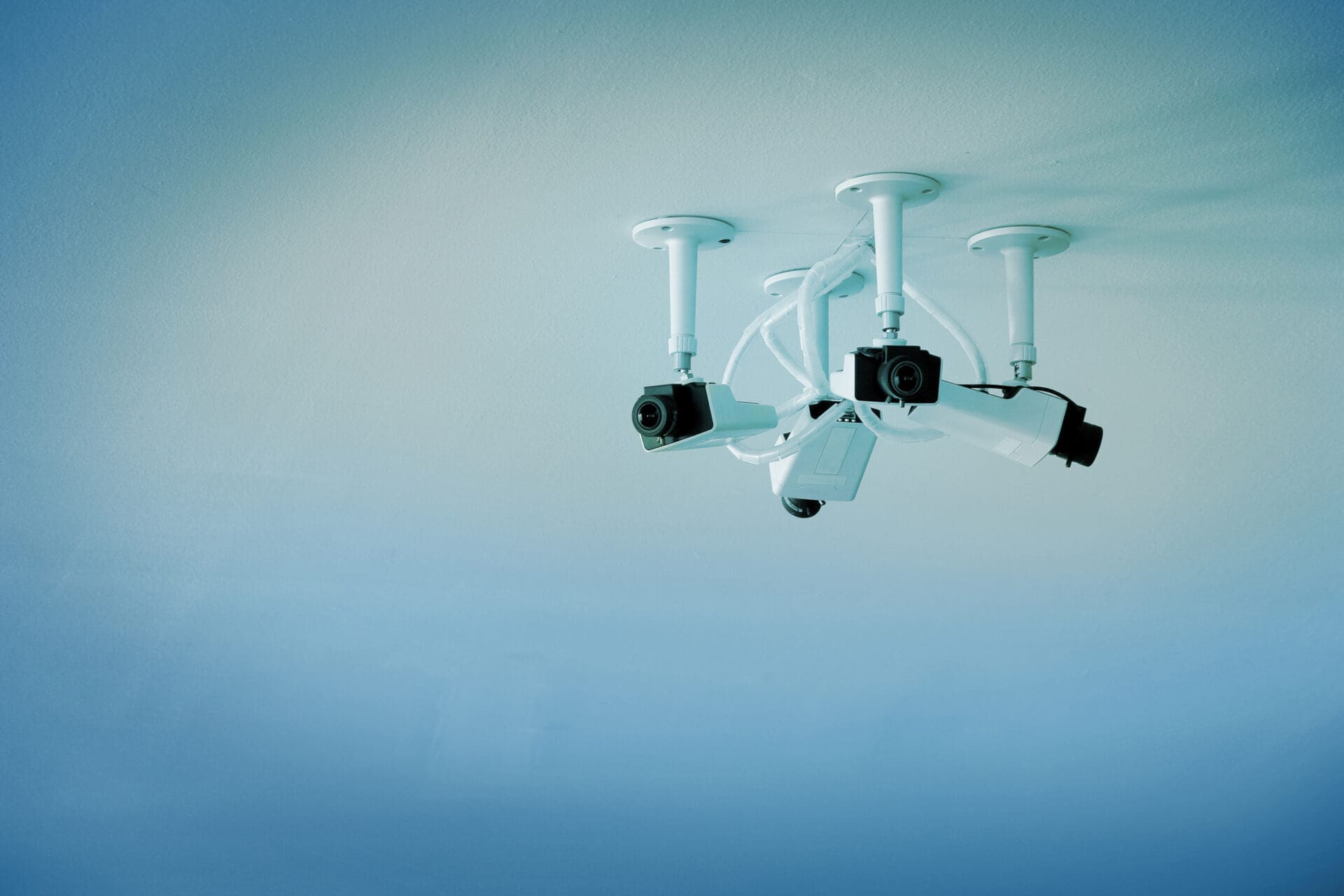 Surveillance cameras installed on the ceiling, as a metaphor for how not to increase KPI accountability.