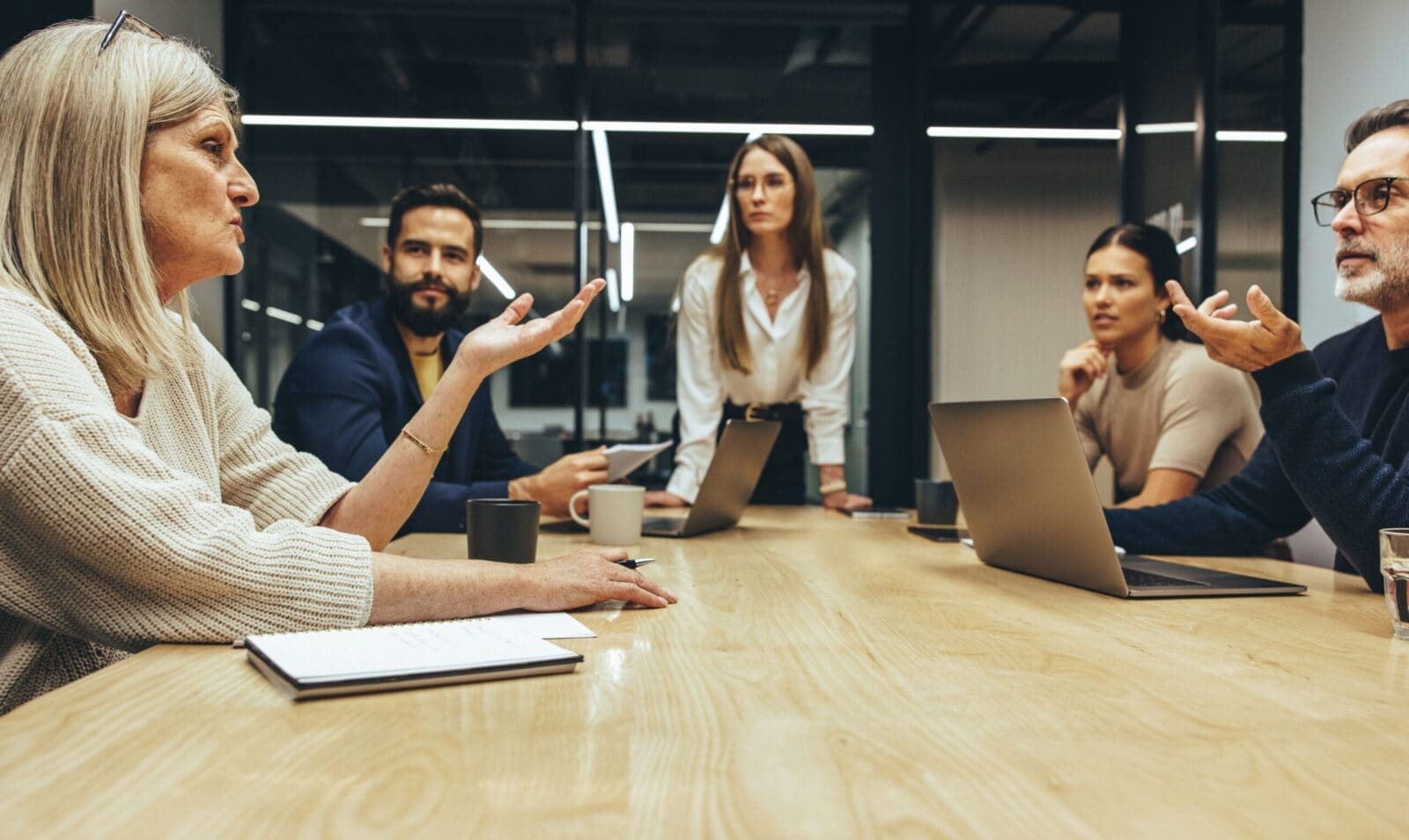 Evidence-Based Leadership team having a strategy discussion in a boardroom. CREDIT: https://www.istockphoto.com/portfolio/jacoblund